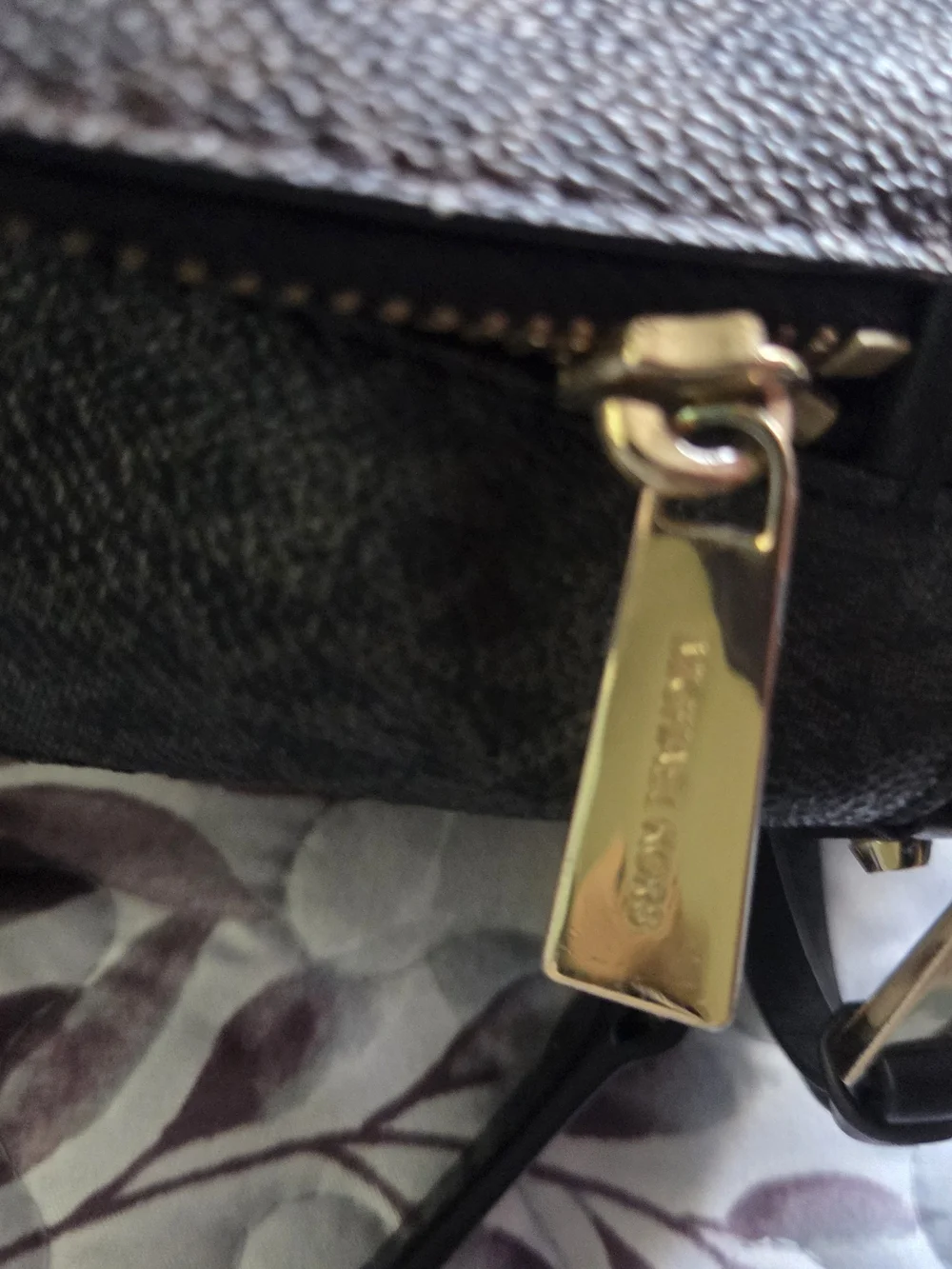Michael Kors Brown and Beige Mini Backpack with Gold Hardware